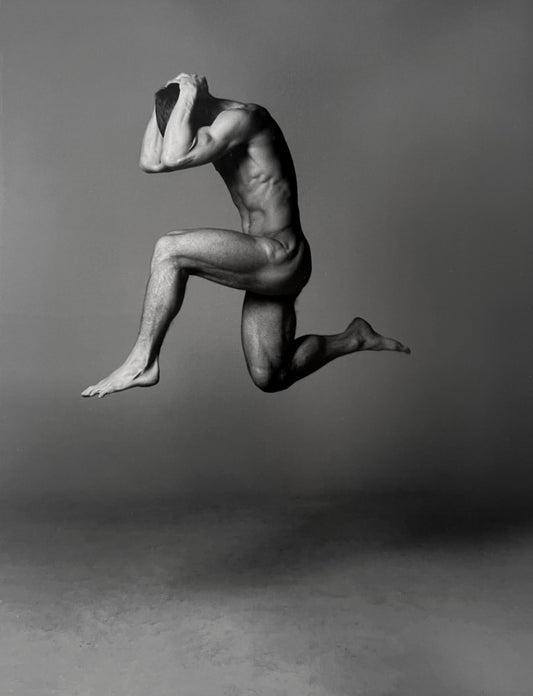 JUMPING MAN, 8X10 inches, B&W, NUDE